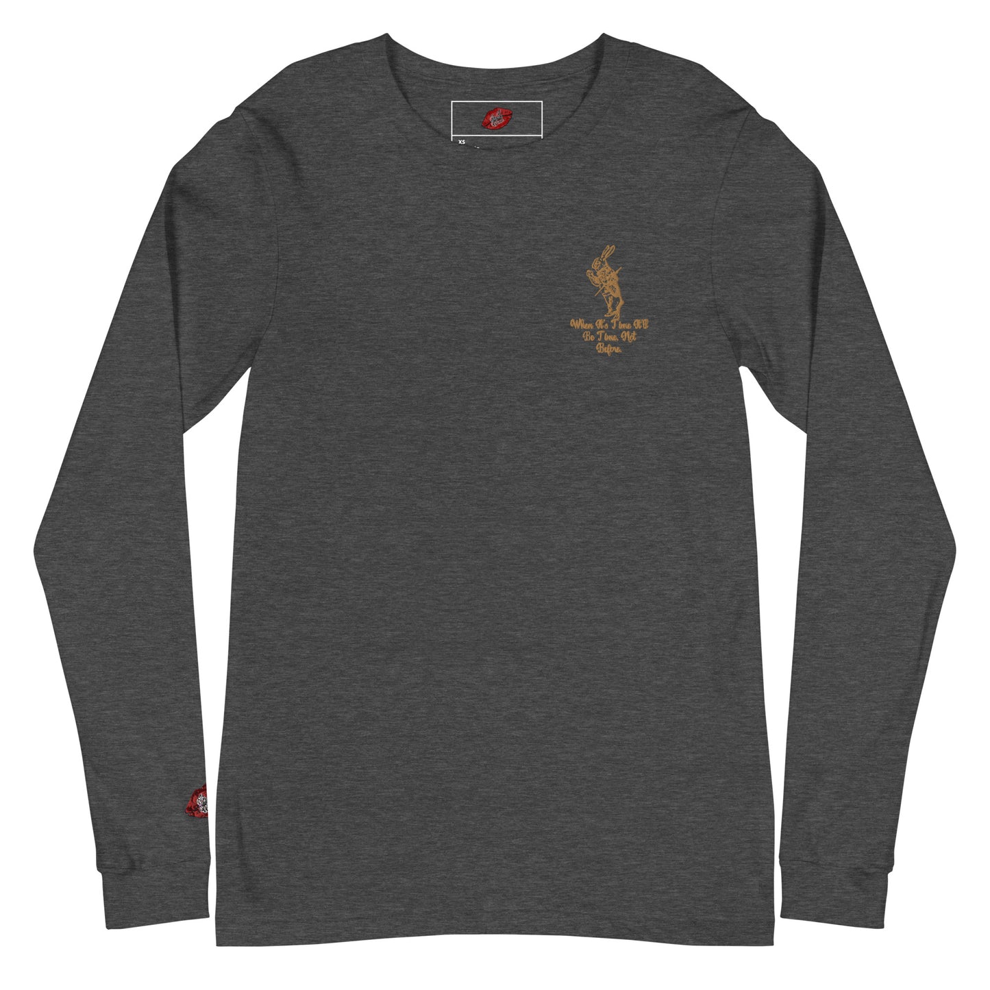 Rabbit (Gold) Embroidered Unisex Long Sleeve Tee