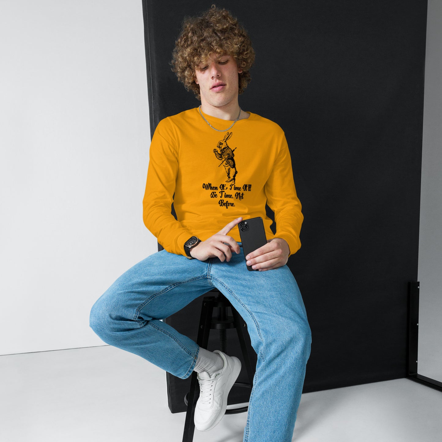 Rabbit (Black) Unisex Long Sleeve Tee