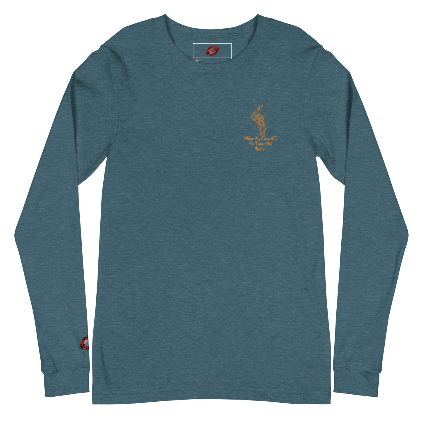 Rabbit (Gold) Embroidered Unisex Long Sleeve Tee