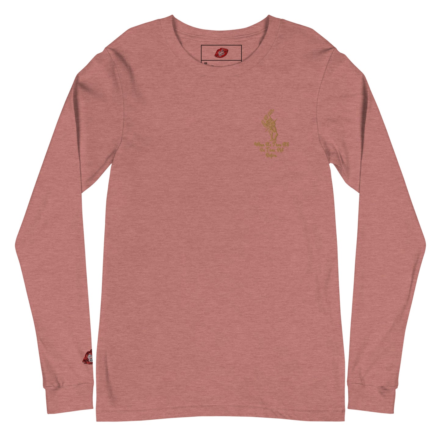 Rabbit (Gold) Embroidered Unisex Long Sleeve Tee