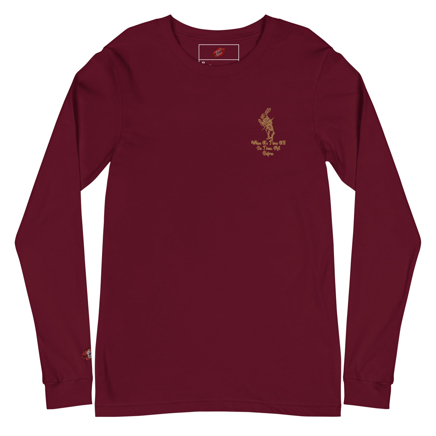 Rabbit (Gold) Embroidered Unisex Long Sleeve Tee