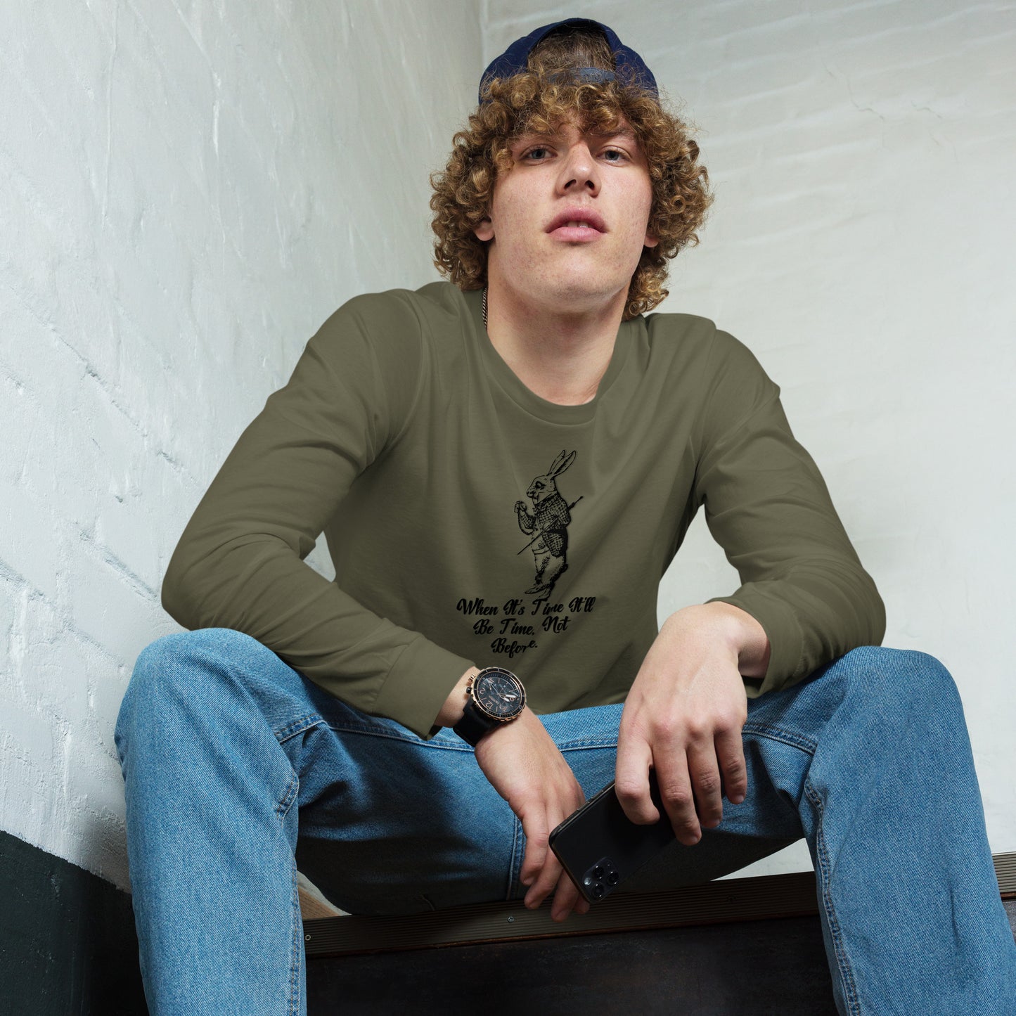 Rabbit (Black) Unisex Long Sleeve Tee