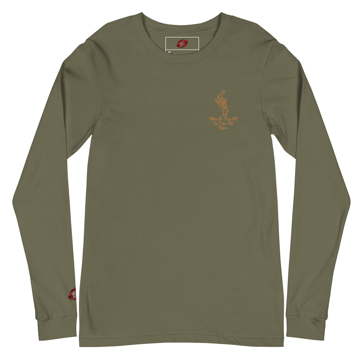 Rabbit (Gold) Embroidered Unisex Long Sleeve Tee