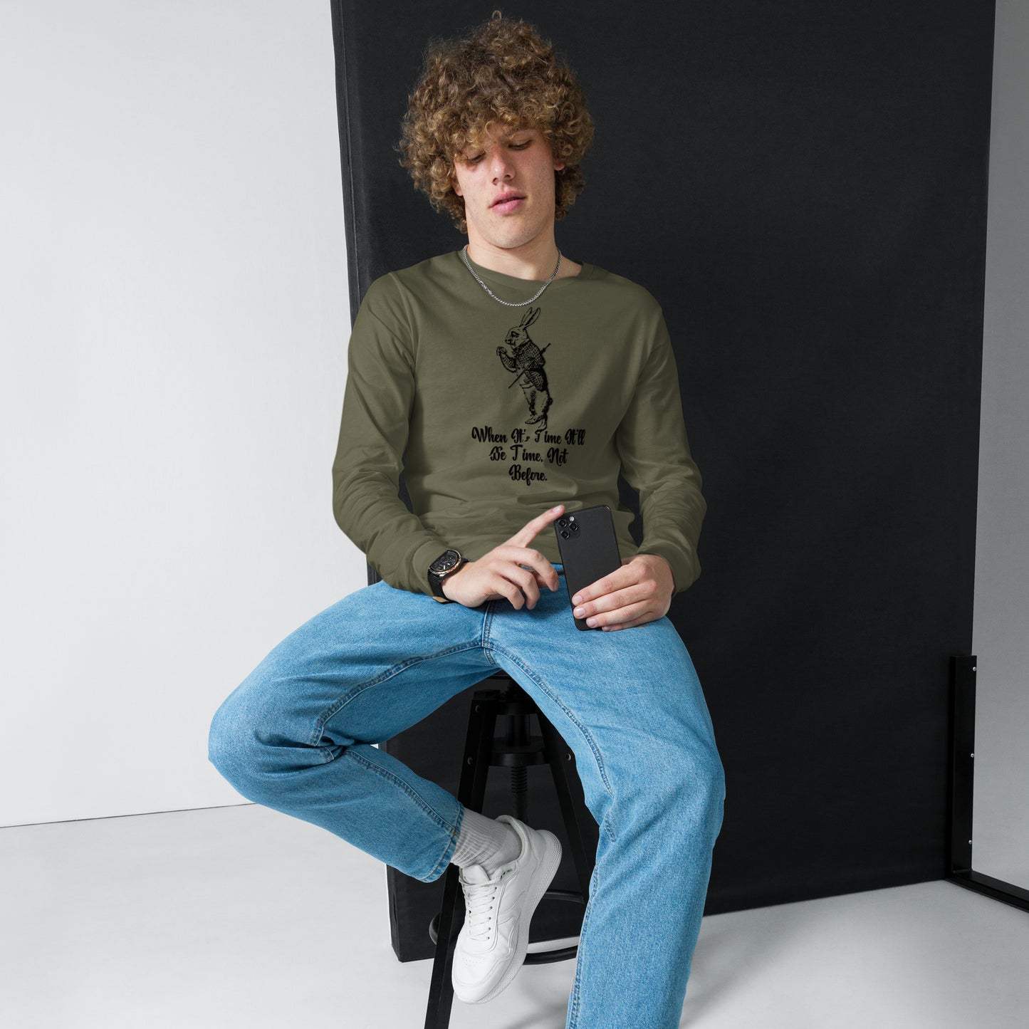 Rabbit (Black) Unisex Long Sleeve Tee