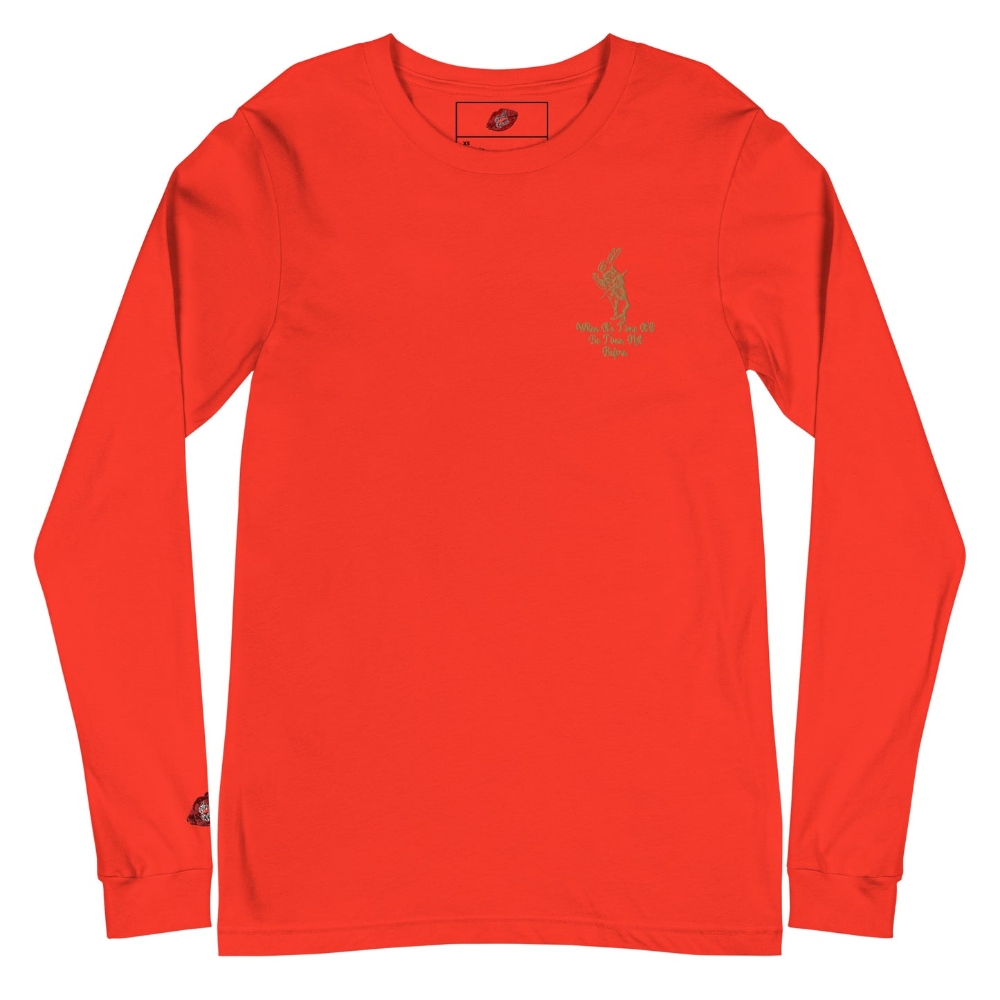 Rabbit (Gold) Embroidered Unisex Long Sleeve Tee