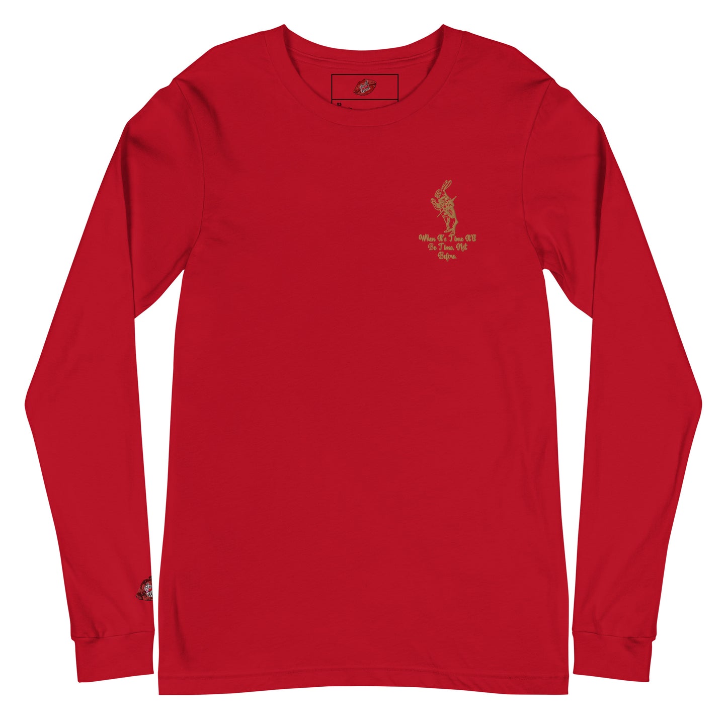 Rabbit (Gold) Embroidered Unisex Long Sleeve Tee