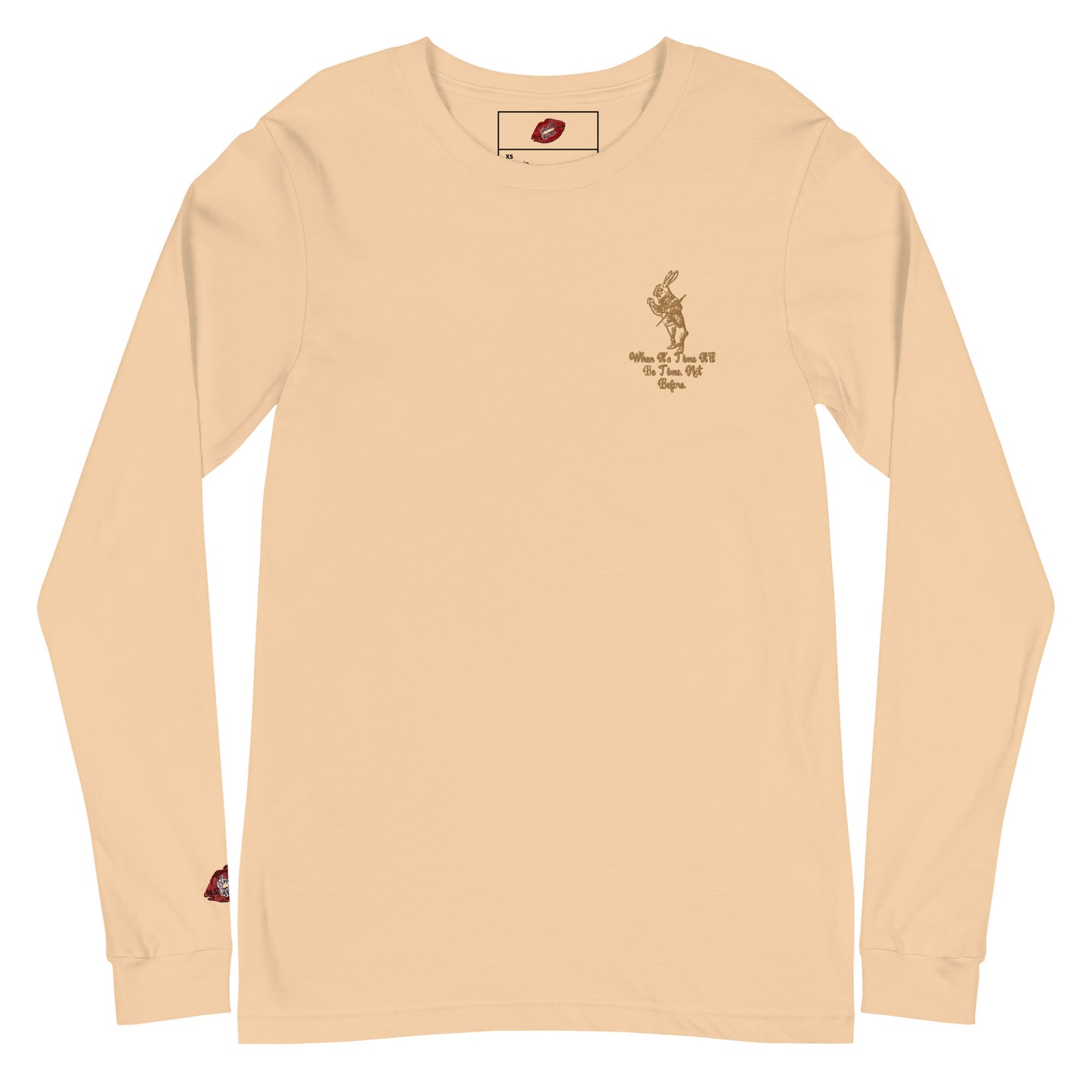 Rabbit (Gold) Embroidered Unisex Long Sleeve Tee