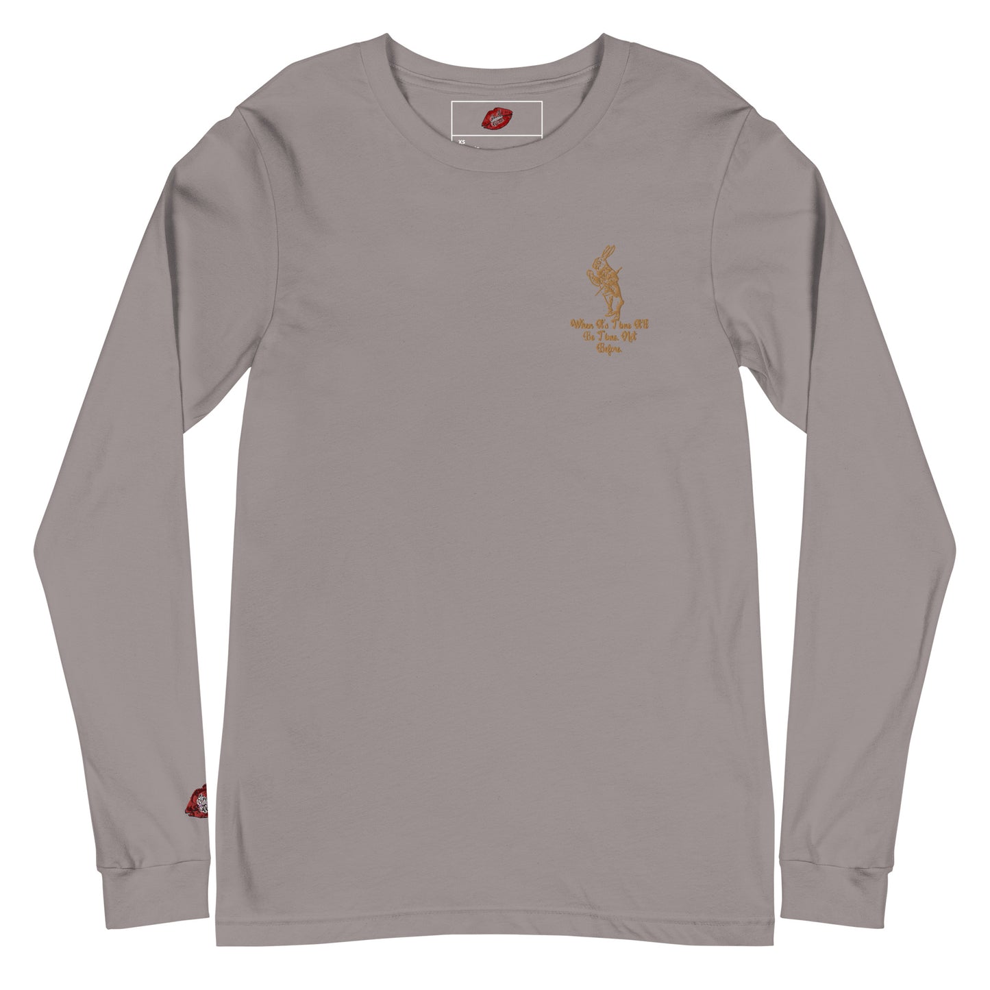Rabbit (Gold) Embroidered Unisex Long Sleeve Tee