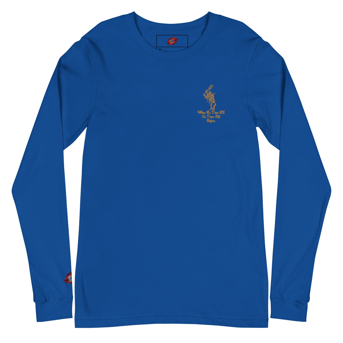 Rabbit (Gold) Embroidered Unisex Long Sleeve Tee