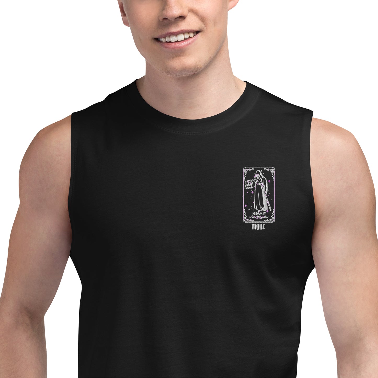 Hermit (White) Unisex Muscle Shirt