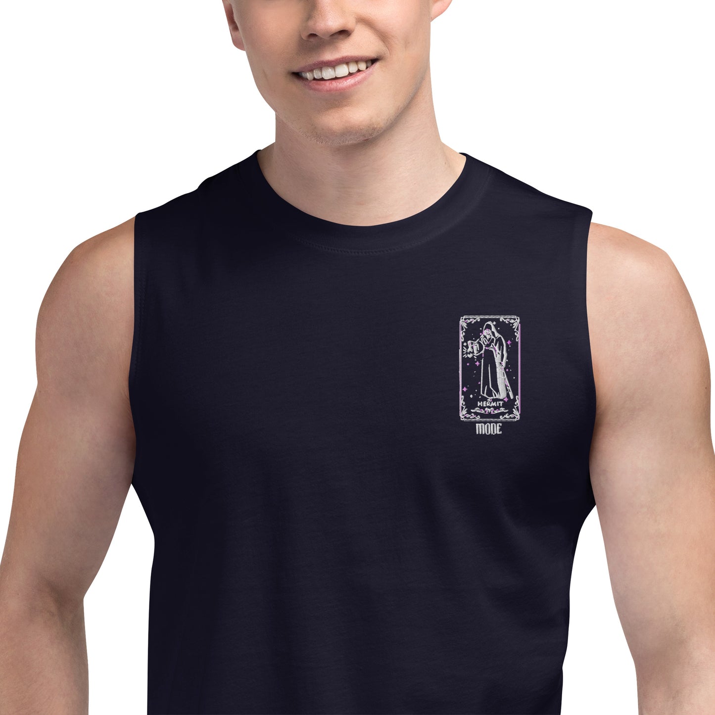 Hermit (White) Unisex Muscle Shirt