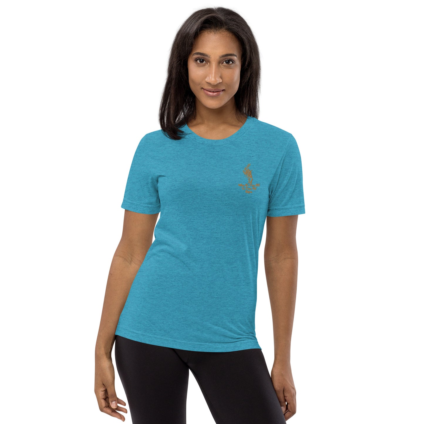 Rabbit (Gold) Embroidered Unisex Tri-blend Short Sleeve T-shirt