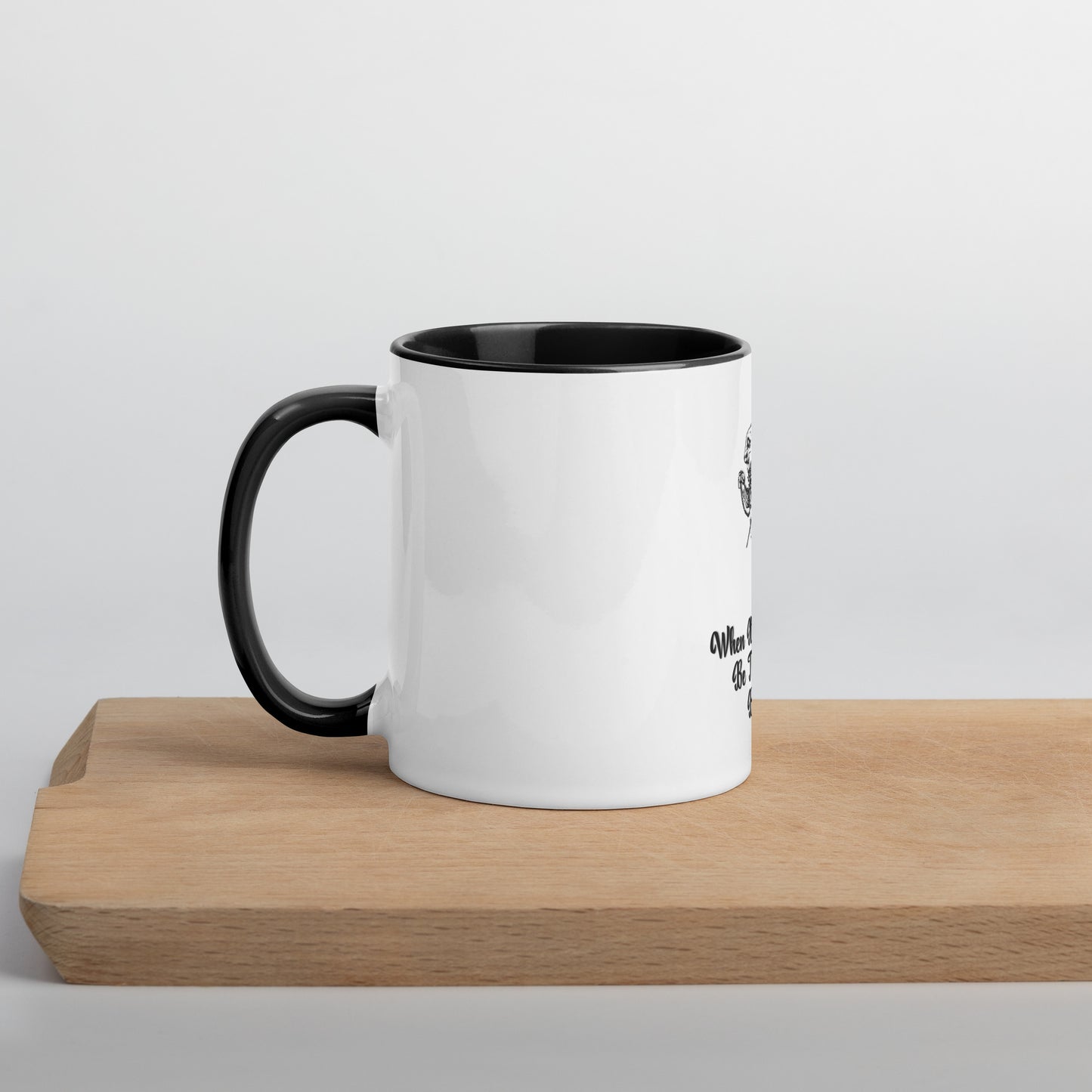 Rabbit (Black) Mug With Color Inside