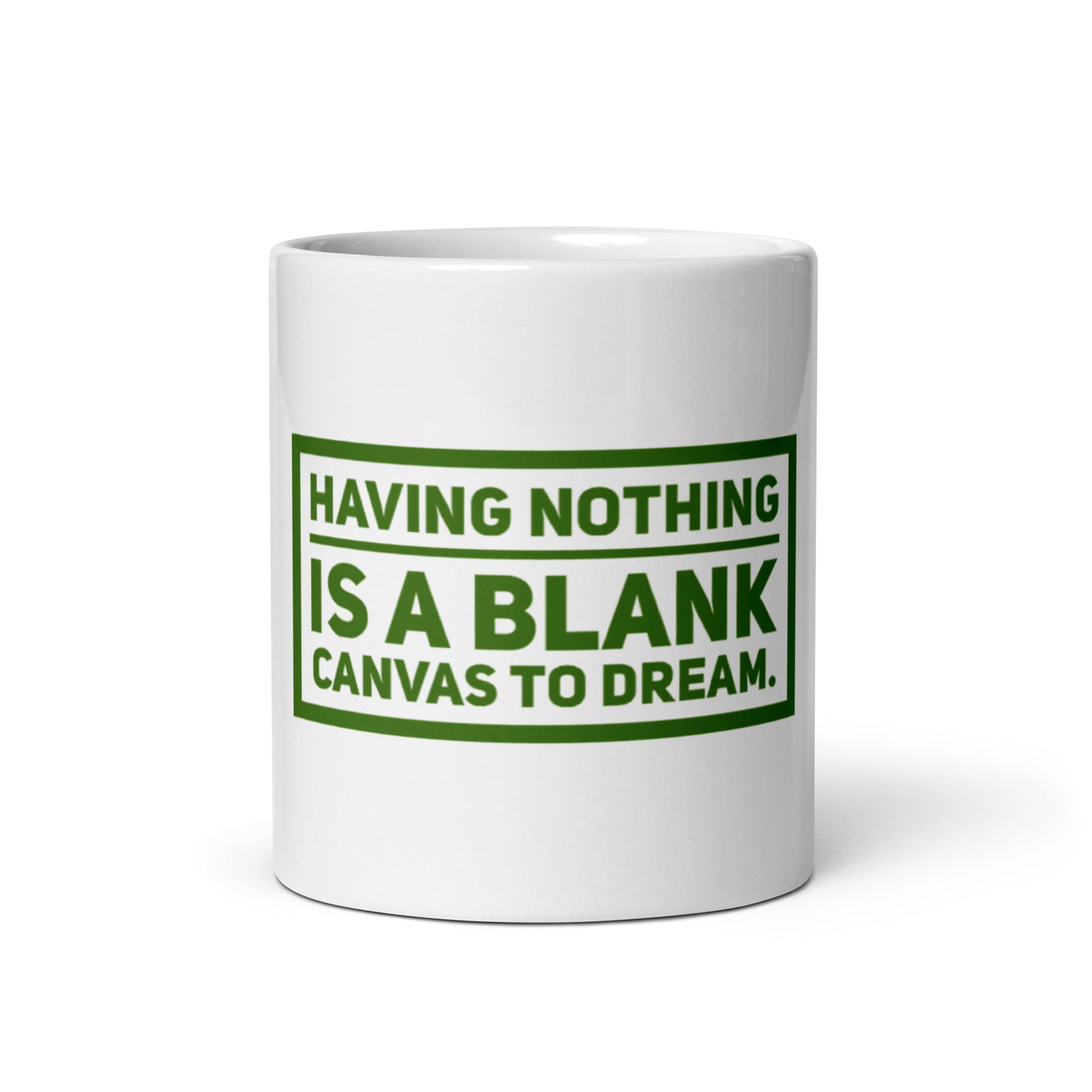 Blank Canvas (Green) White Glossy Mug
