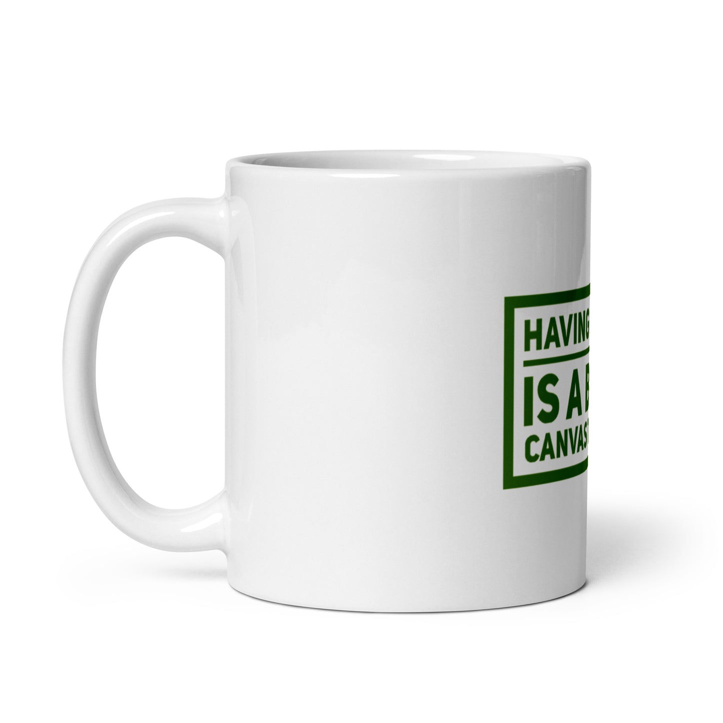 Blank Canvas (Green) White Glossy Mug