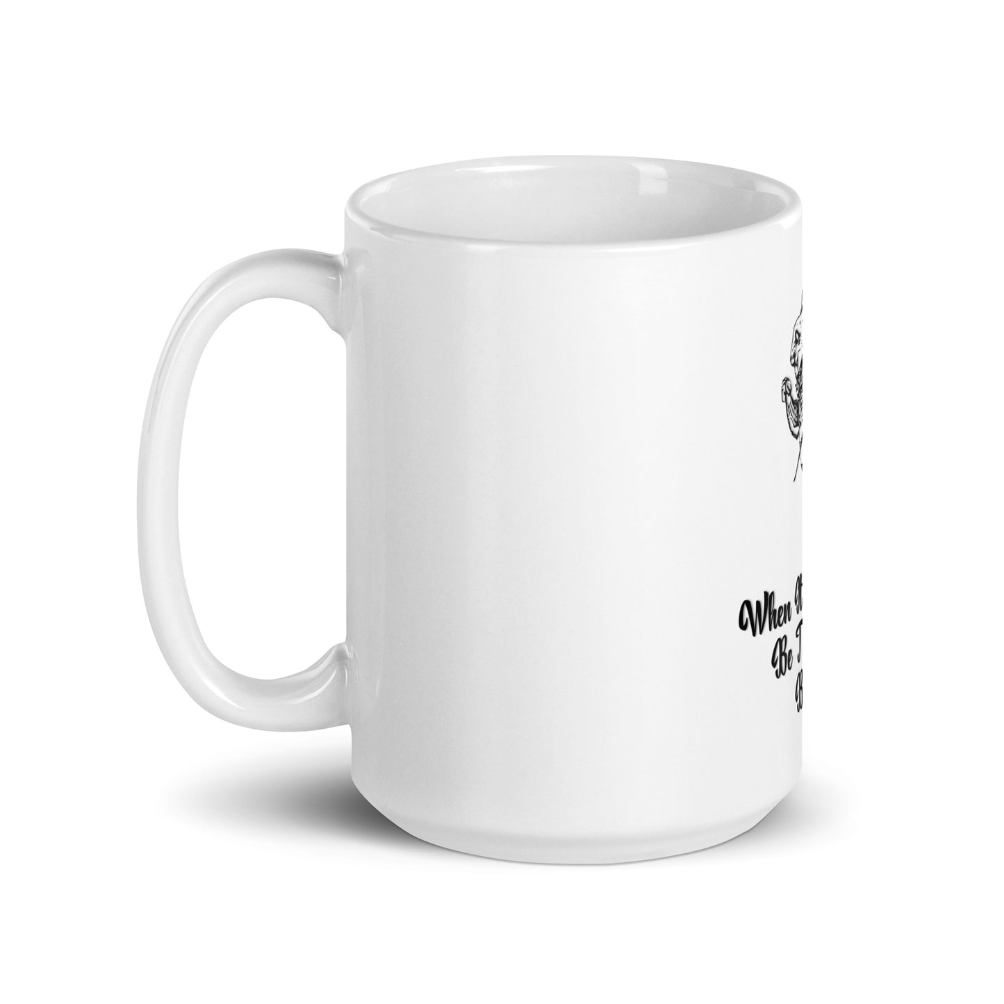 Rabbit (Black) White Glossy Mug