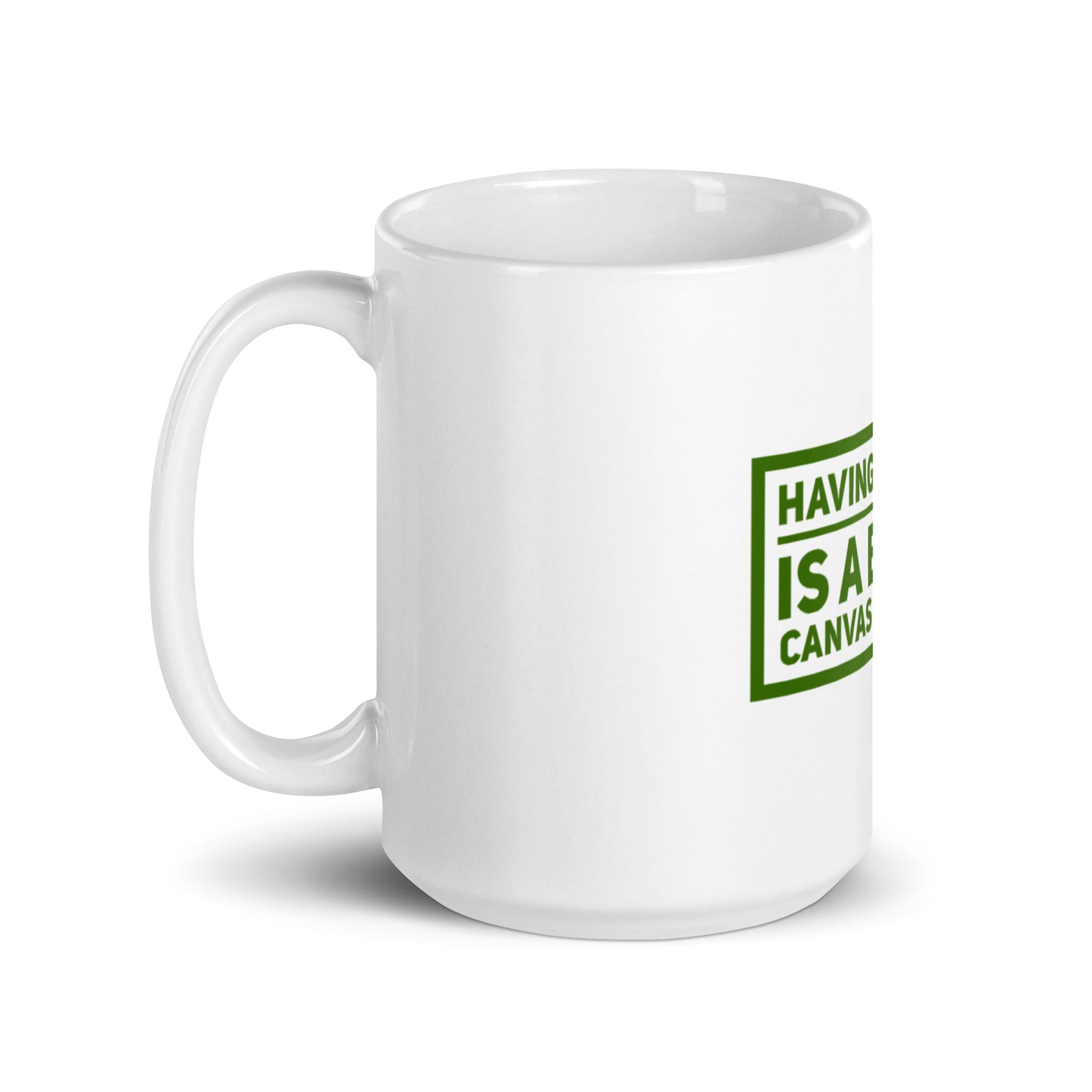Blank Canvas (Green) White Glossy Mug