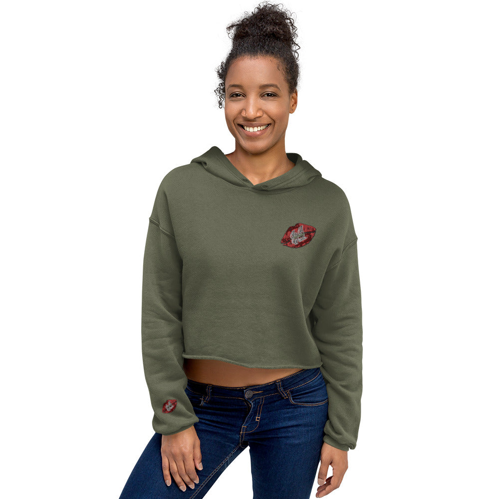 In A Word (Embroidered Logo) Crop Hoodie