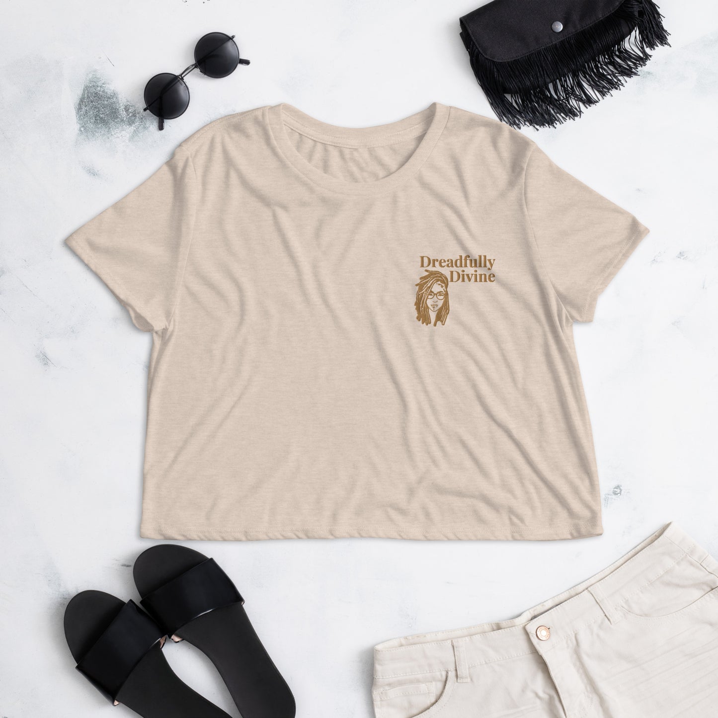 DD Woman (Gold) Flowy Crop Tee