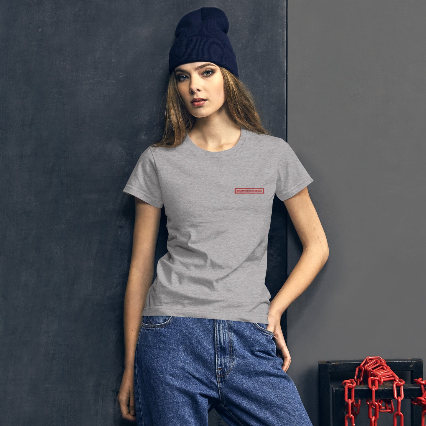 With Grandeur #2 (Embroidered) Women's Fashion Fit Short Sleeve T-shirt