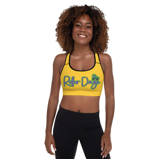 Roller Daze (Gold) Padded Sports Bra