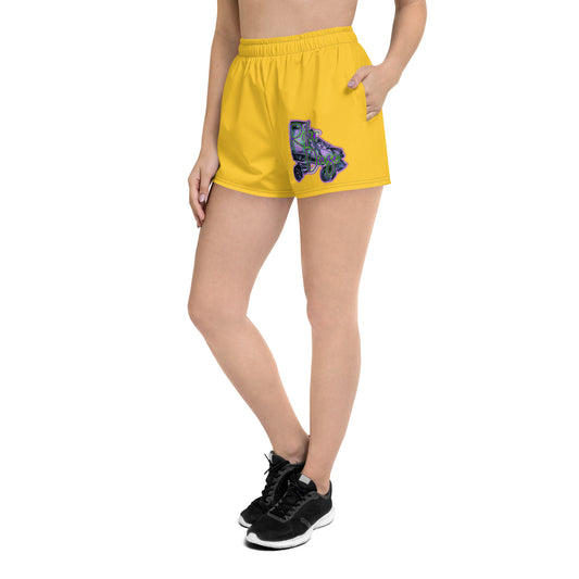 Roller Daze (Gold) Women’s Recycled Athletic Shorts