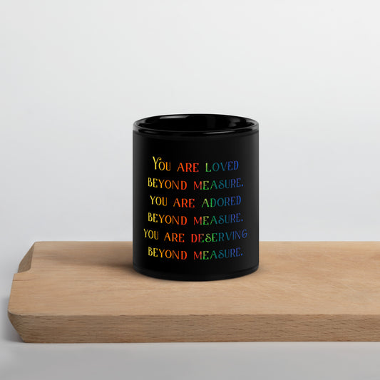 Beyond Measure Black Glossy Mug