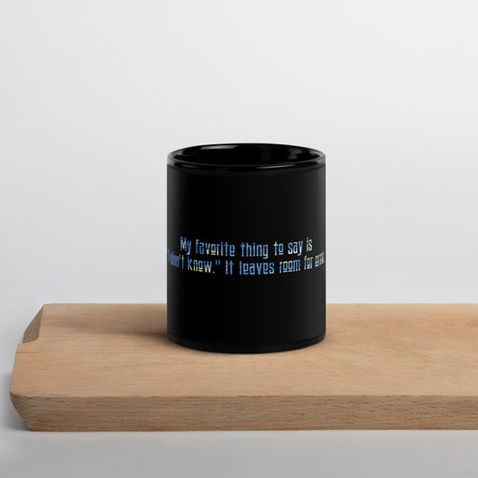 IDK #1 Black Glossy Mug