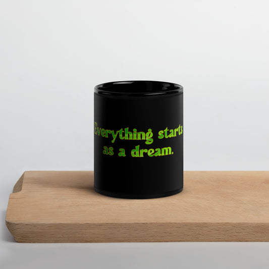 How It Starts Black Glossy Mug