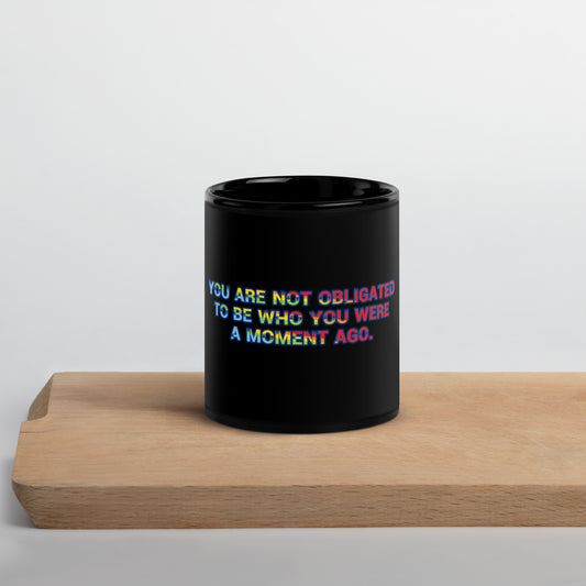 No Obligation Black Glossy Mug