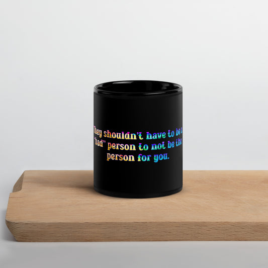 Not For You Black Glossy Mug