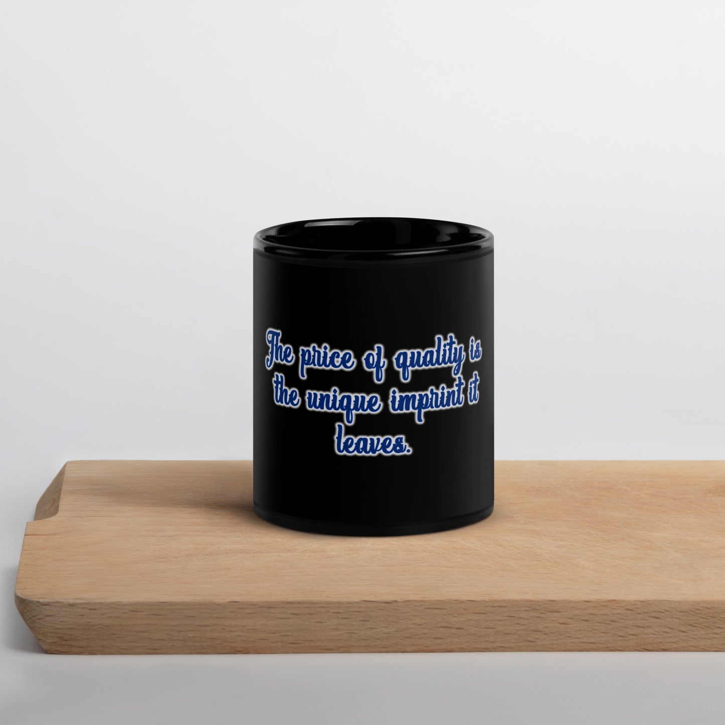 Price of Quality Black Glossy Mug