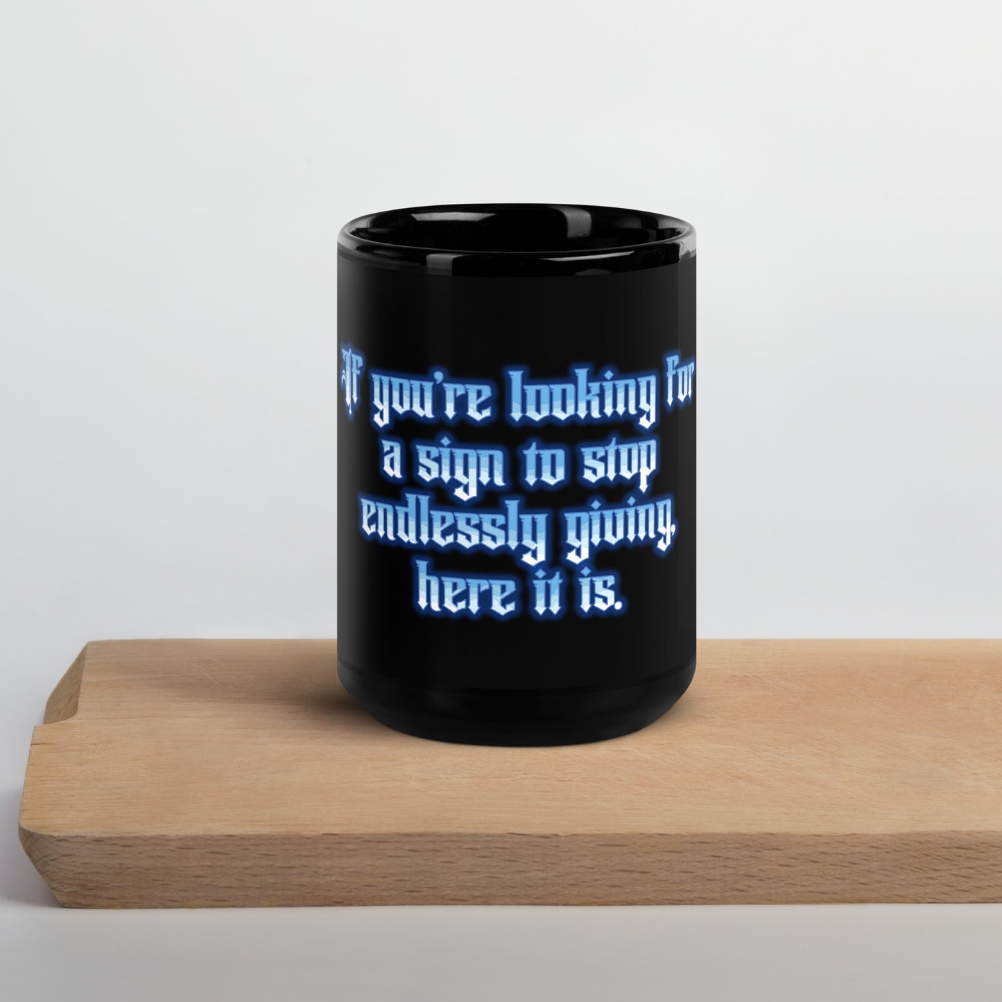 Endless Giving Black Glossy Mug