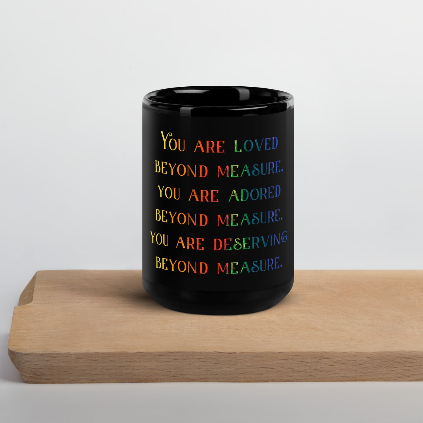 Beyond Measure Black Glossy Mug