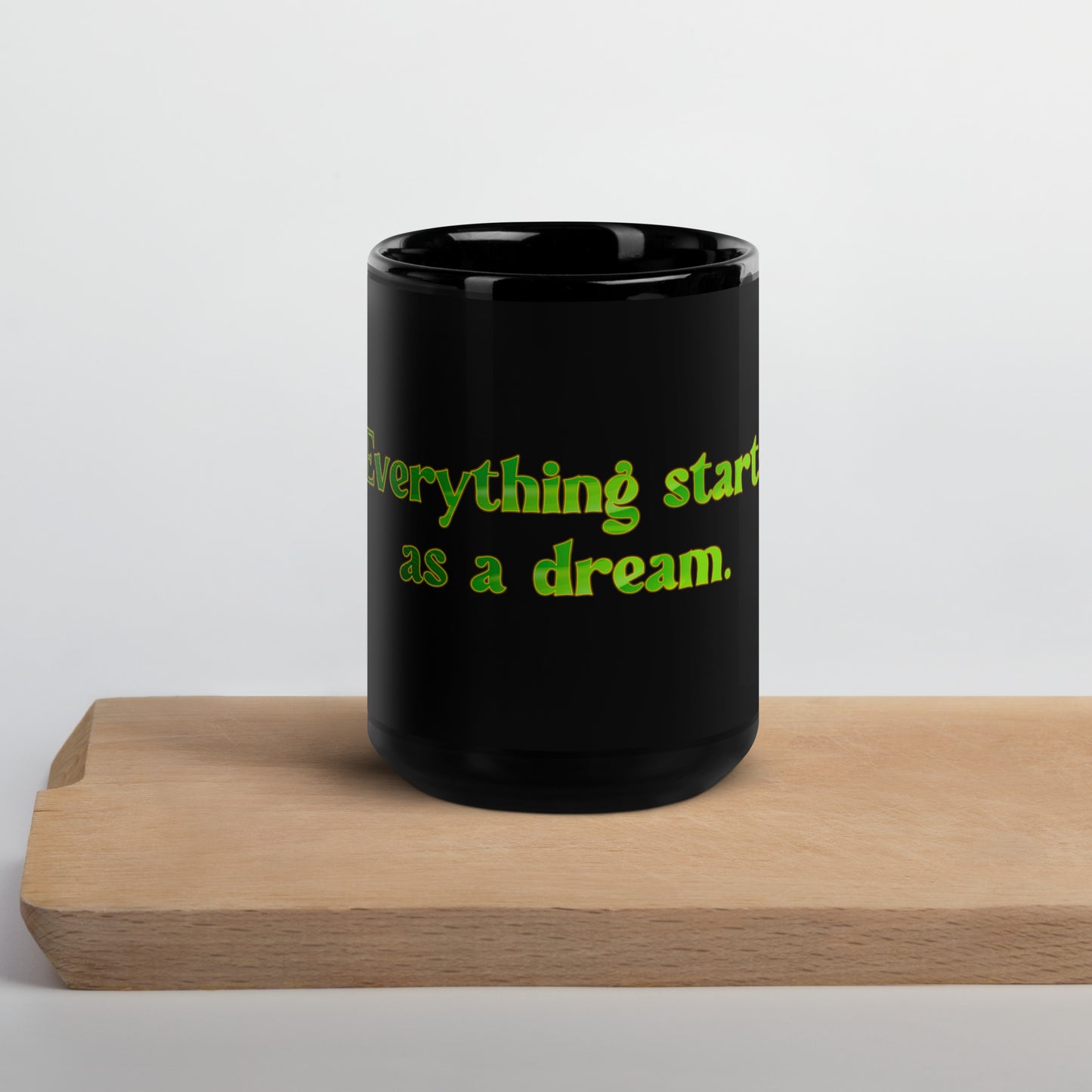 How It Starts Black Glossy Mug