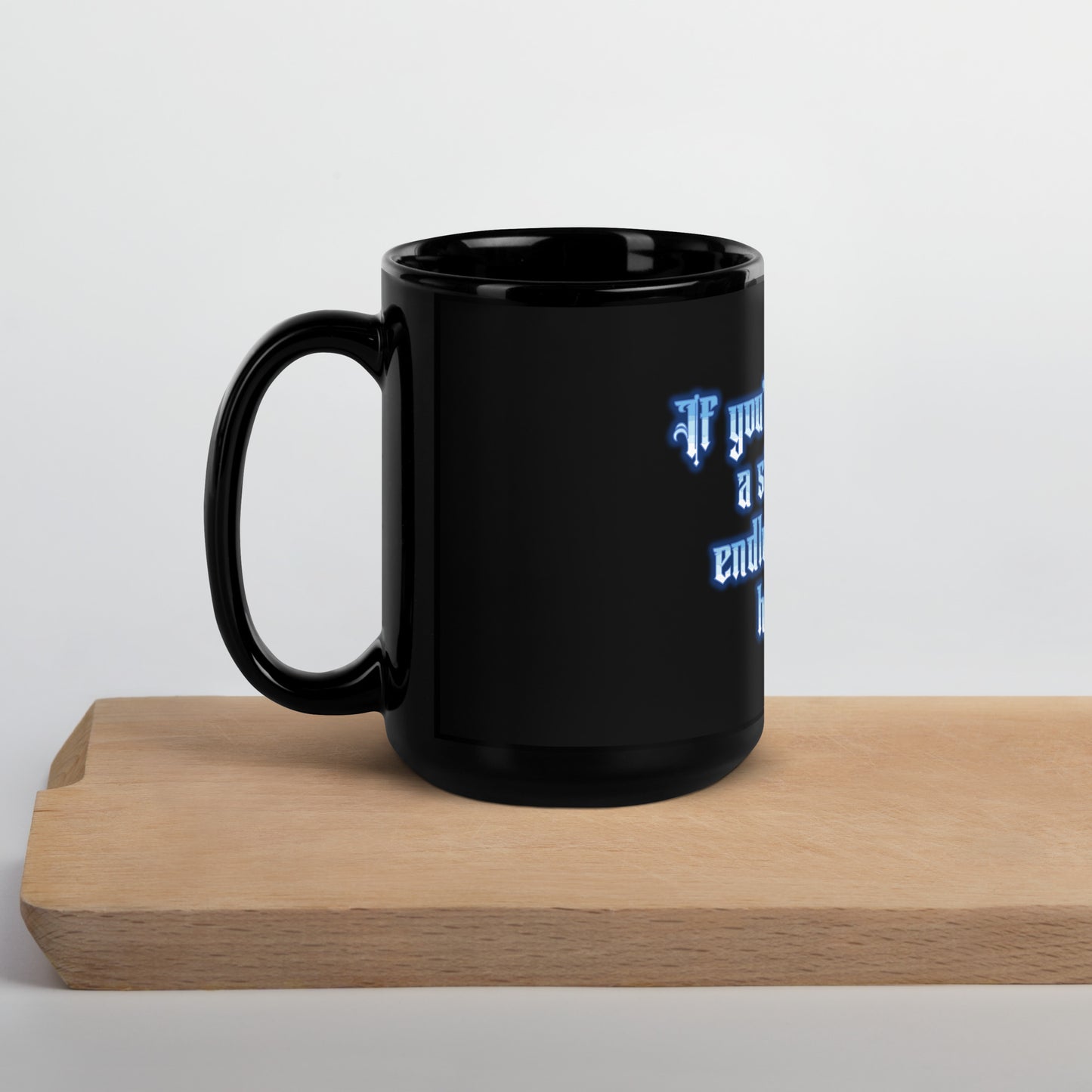 Endless Giving Black Glossy Mug