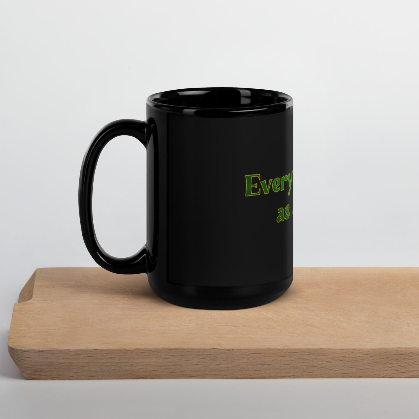 How It Starts Black Glossy Mug