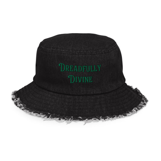 DD Logo (Green) Distressed Denim Bucket Hat