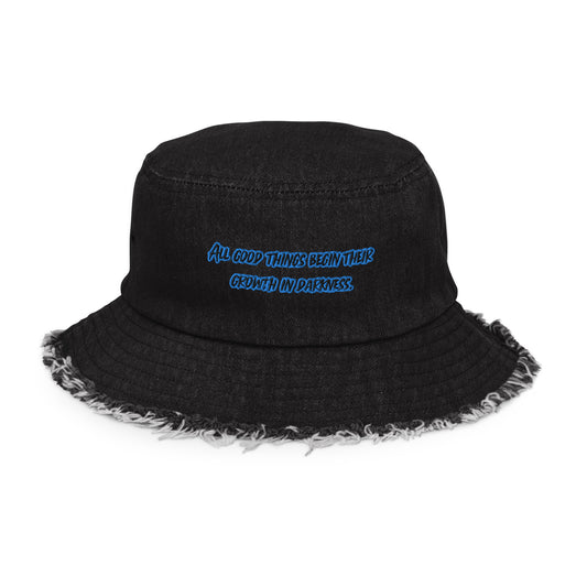 In Darkness Distressed Denim Bucket Hat