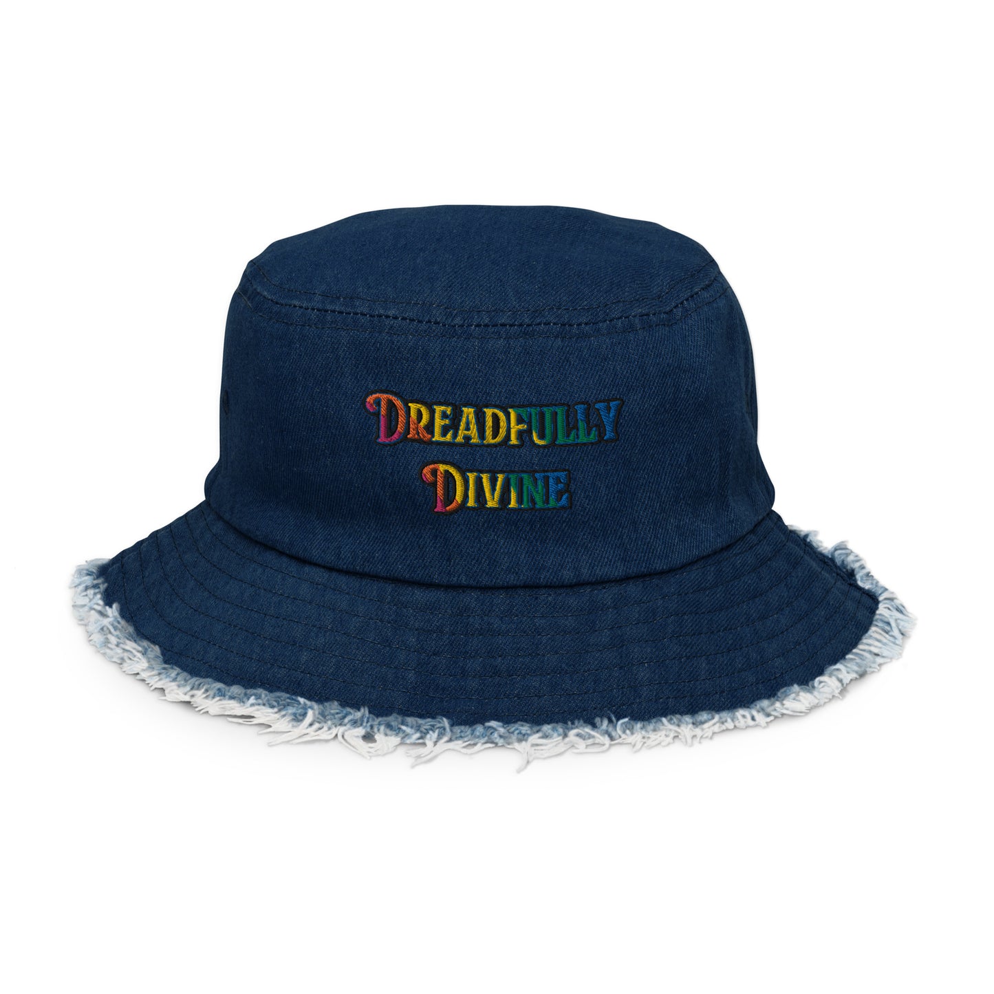 DD Logo (Multi-color) Distressed Denim Bucket Hat