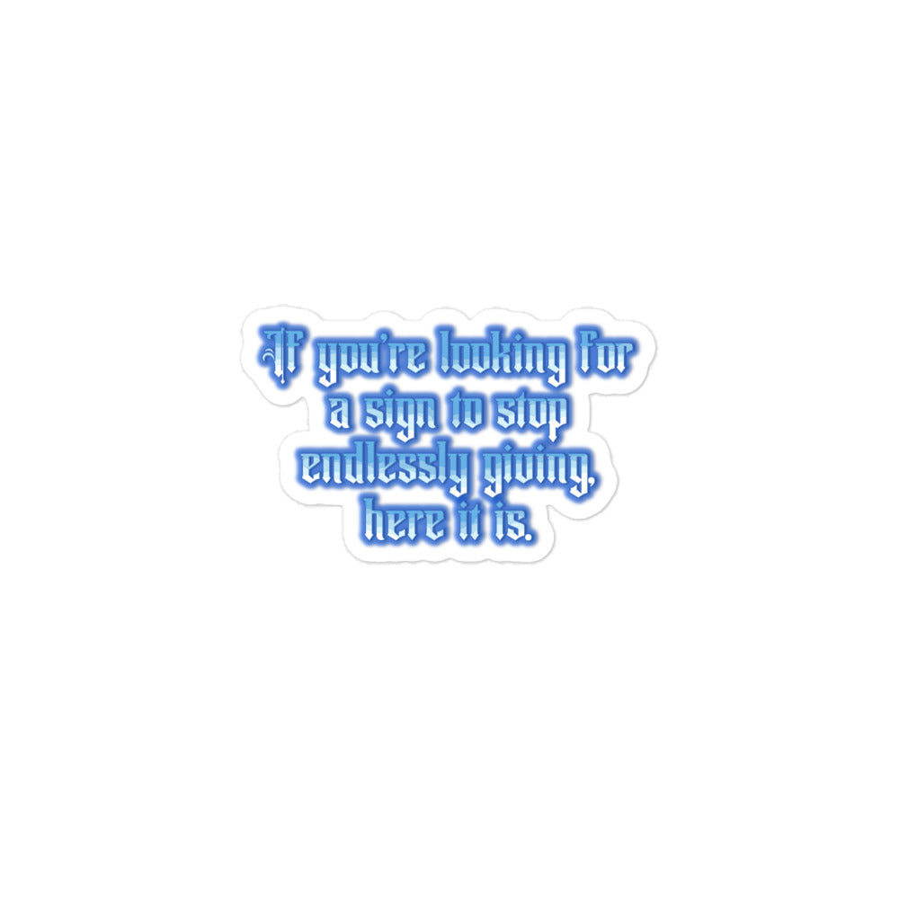 Endless Giving Bubble-free Stickers