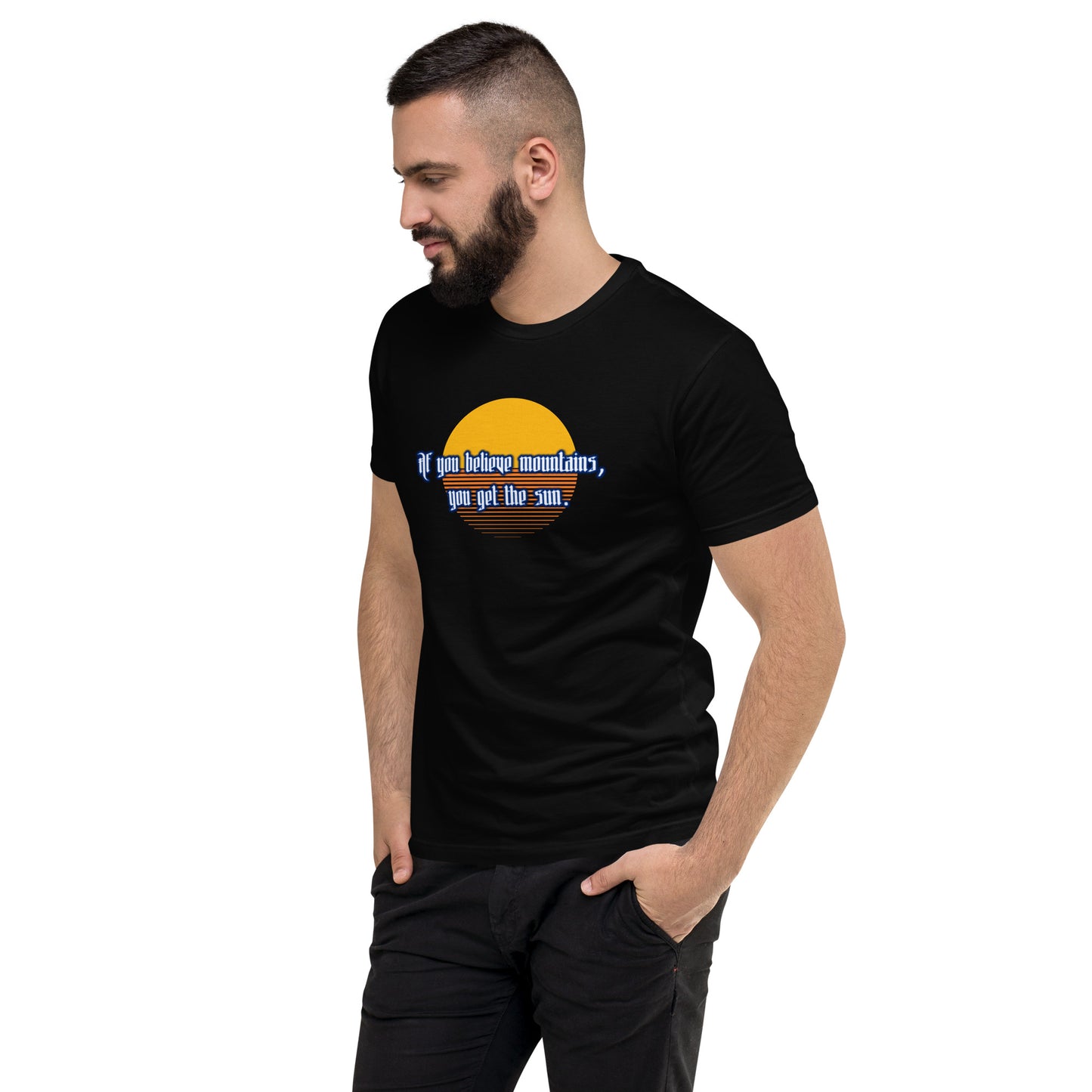 Believe Mountains Men's Fitted Short Sleeve T-shirt