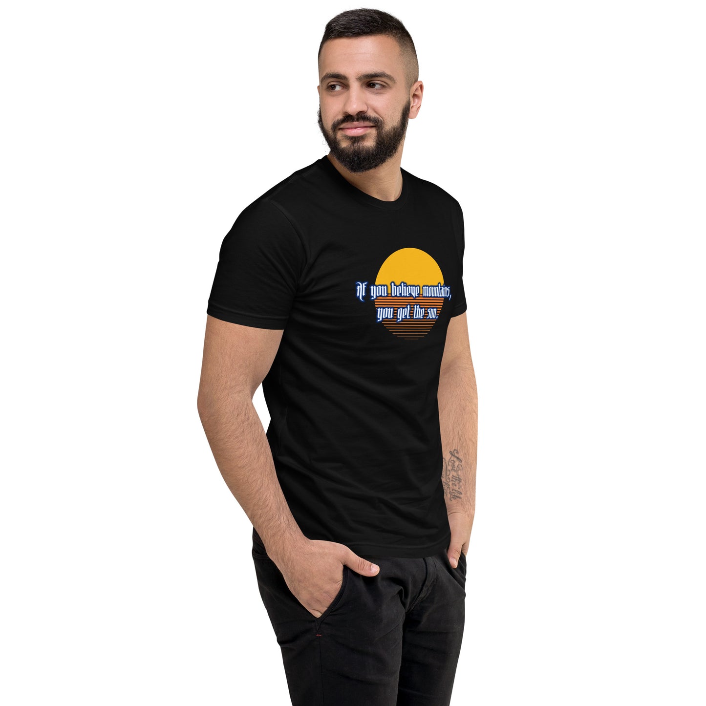 Believe Mountains Men's Fitted Short Sleeve T-shirt