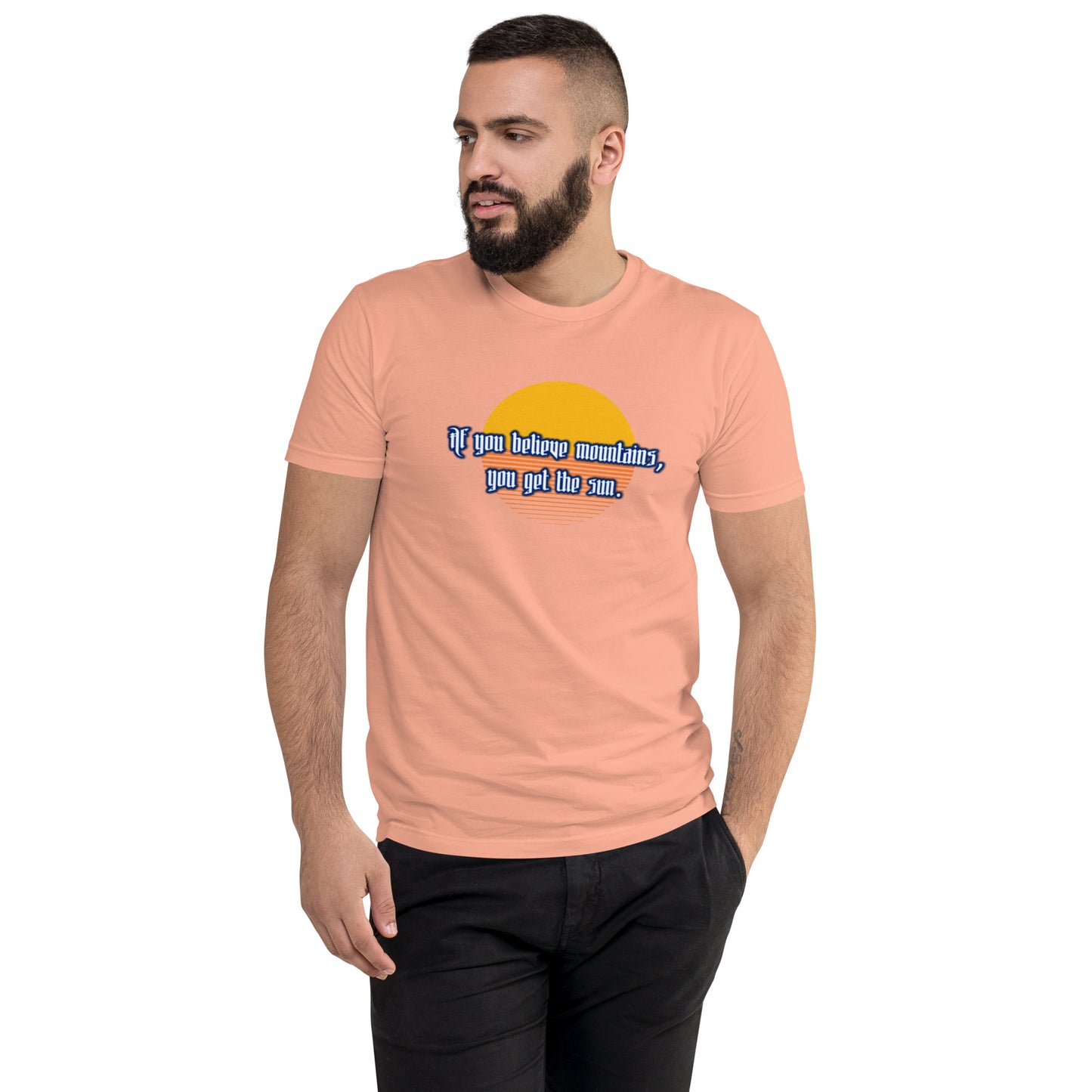Believe Mountains Men's Fitted Short Sleeve T-shirt