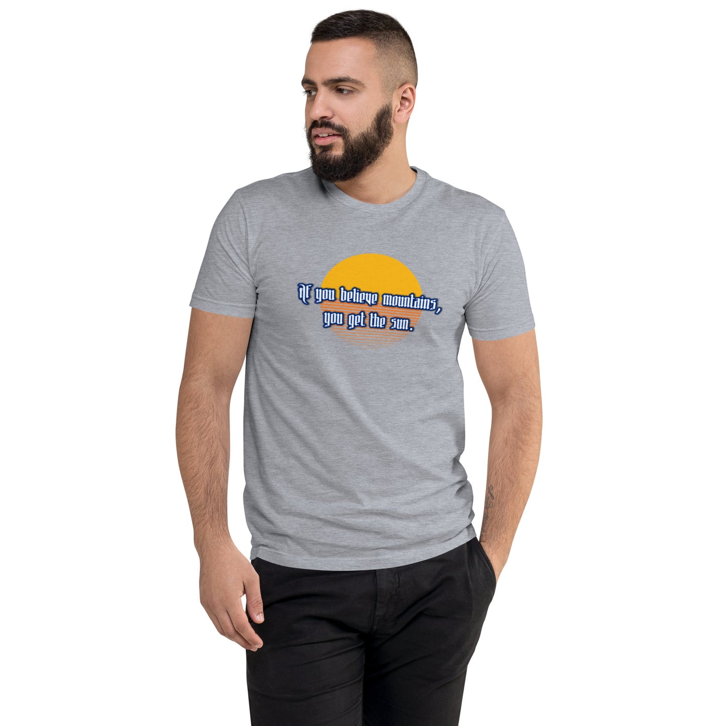 Believe Mountains Men's Fitted Short Sleeve T-shirt