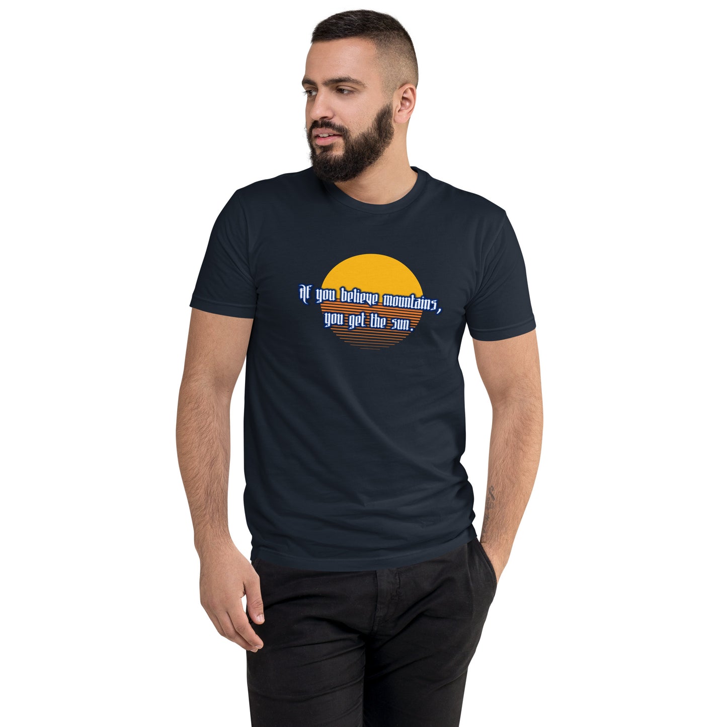 Believe Mountains Men's Fitted Short Sleeve T-shirt