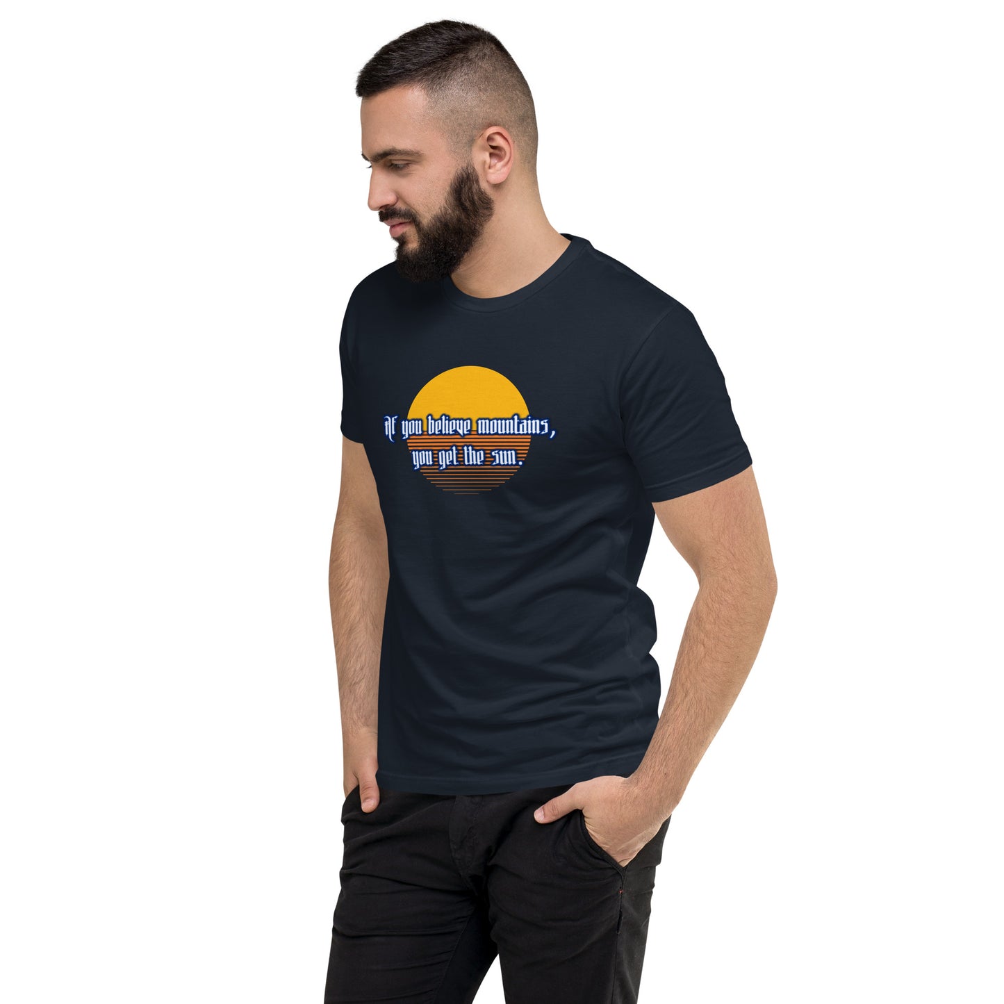 Believe Mountains Men's Fitted Short Sleeve T-shirt