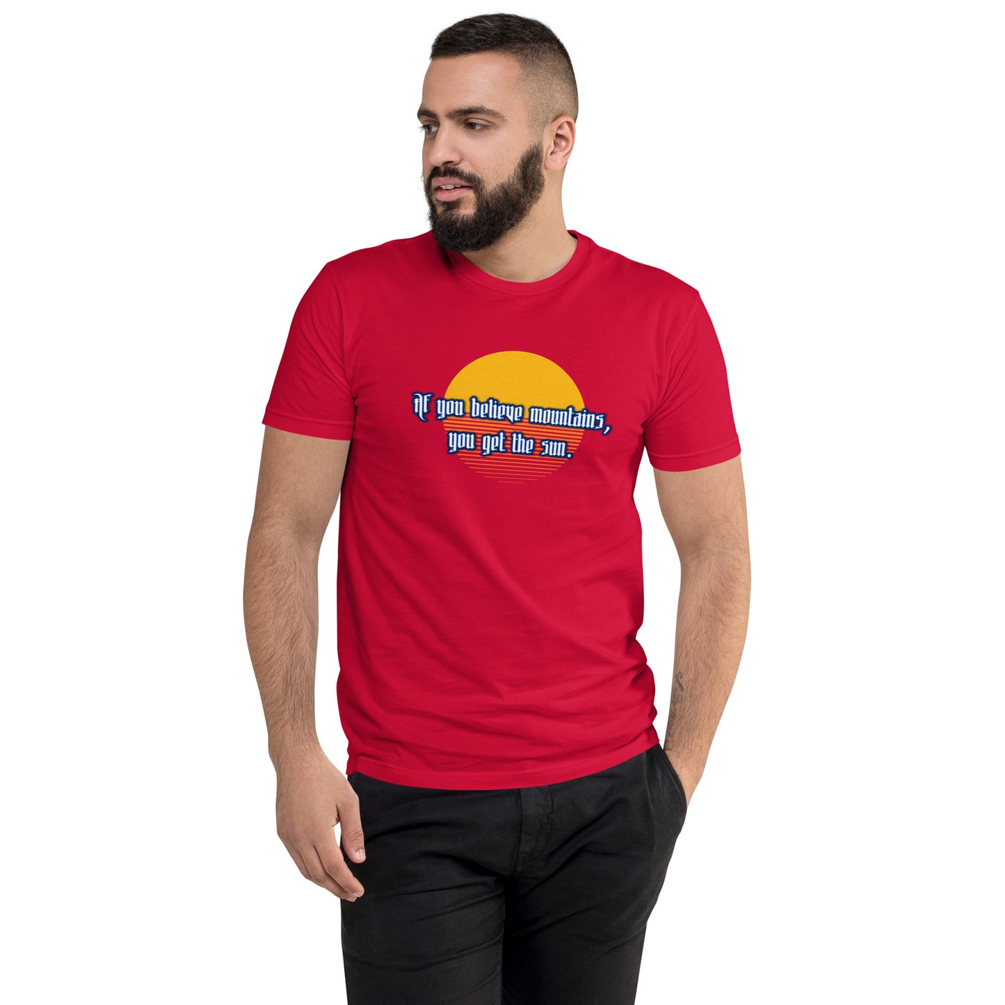 Believe Mountains Men's Fitted Short Sleeve T-shirt