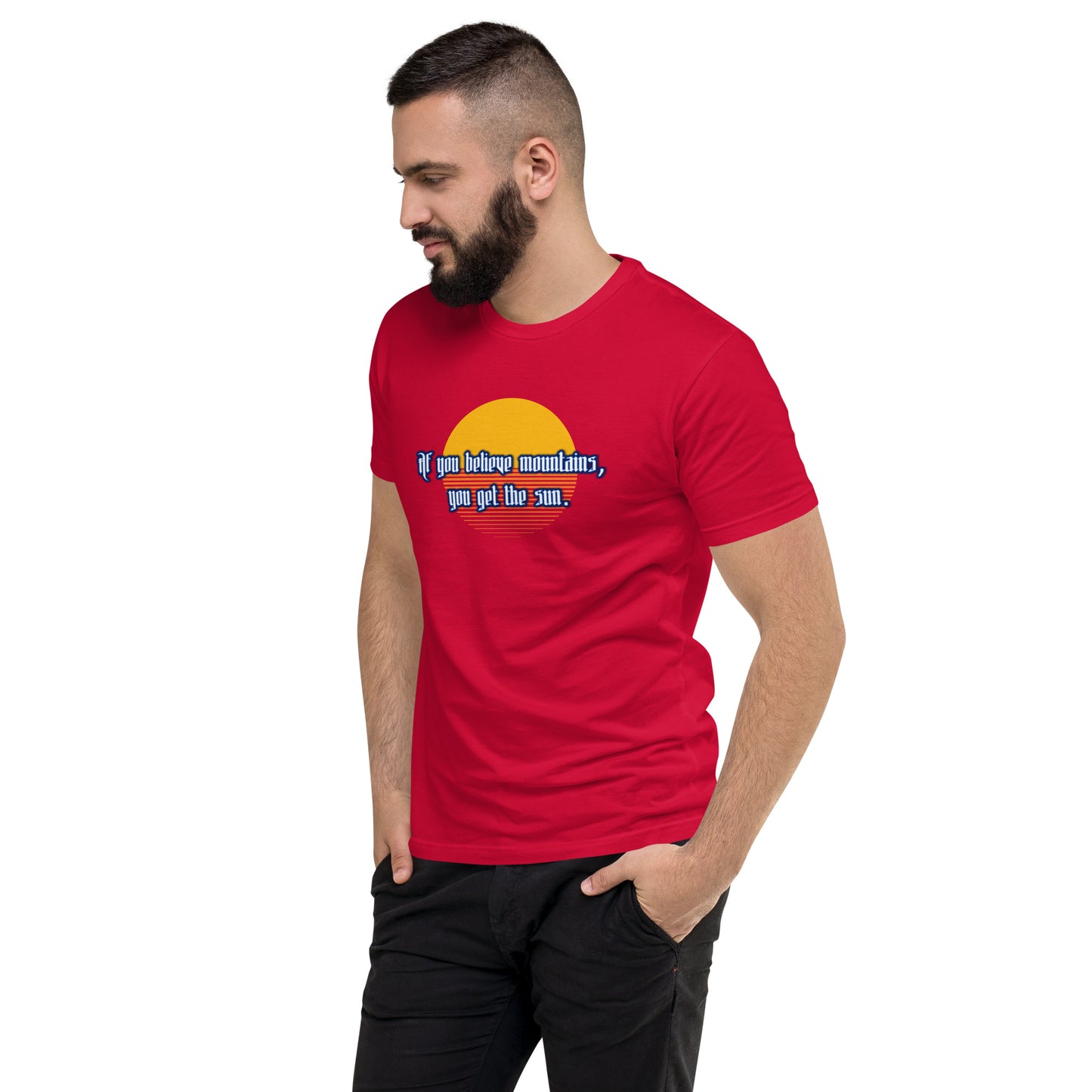 Believe Mountains Men's Fitted Short Sleeve T-shirt