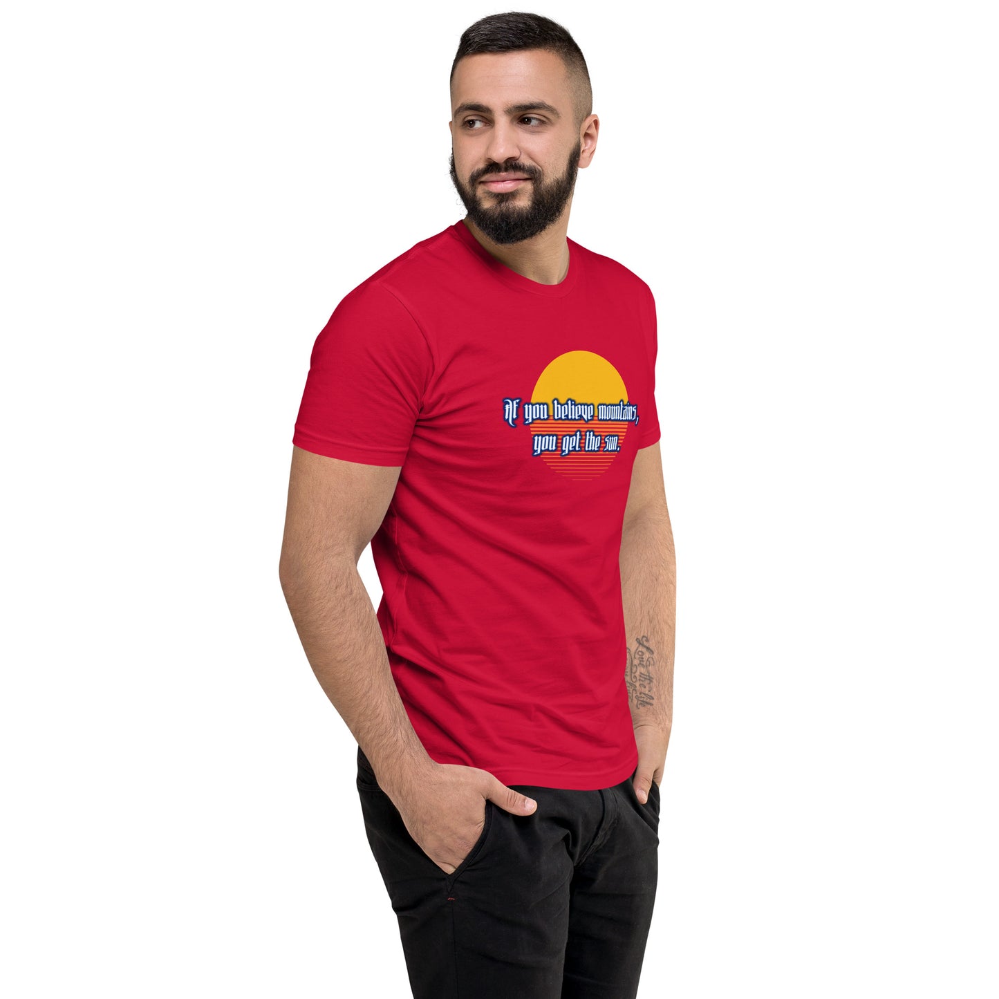 Believe Mountains Men's Fitted Short Sleeve T-shirt